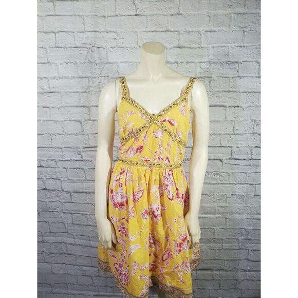 Spencer Jeremy Dress Size 6 Womens Multicolor Floral Lined Sleeveless V Neck Mid - Picture 1 of 4